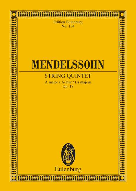 Mendelssohn: String Quintet A major Opus 18 (Study Score) published by Eulenburg